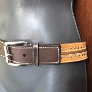Michael Kors silver studded leather inlay statement belt